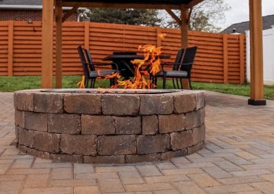 outdoor fireplace installation